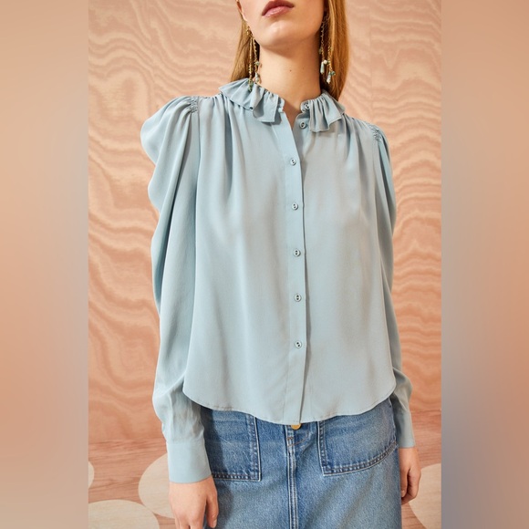 Ulla Johnson Tops - NWT $450 Ulla Johnson Dara Ruffle Neck Silk Blouse